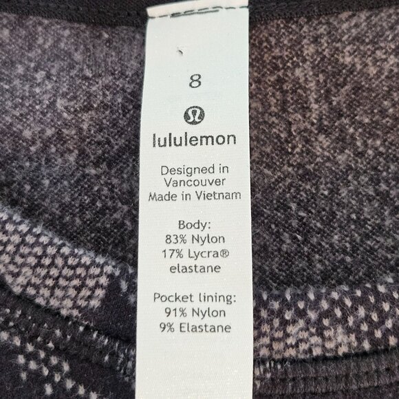 Lululemon Runderful Long Sleeve Sz 8 Heritage Camo Jacquard Black Lunar Rock - Picture 10 of 10